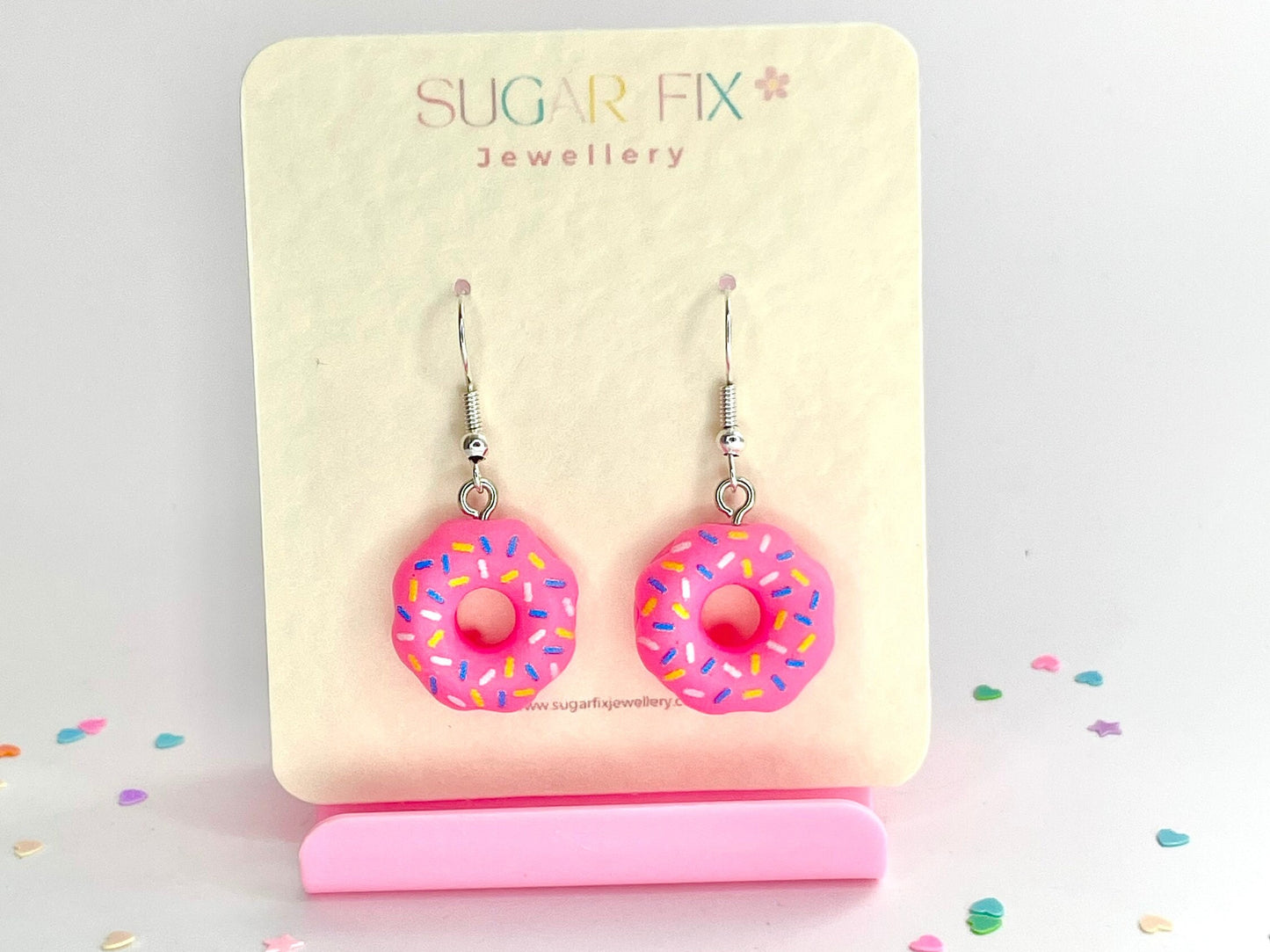 Sterling Silver Donut Dangle Earrings