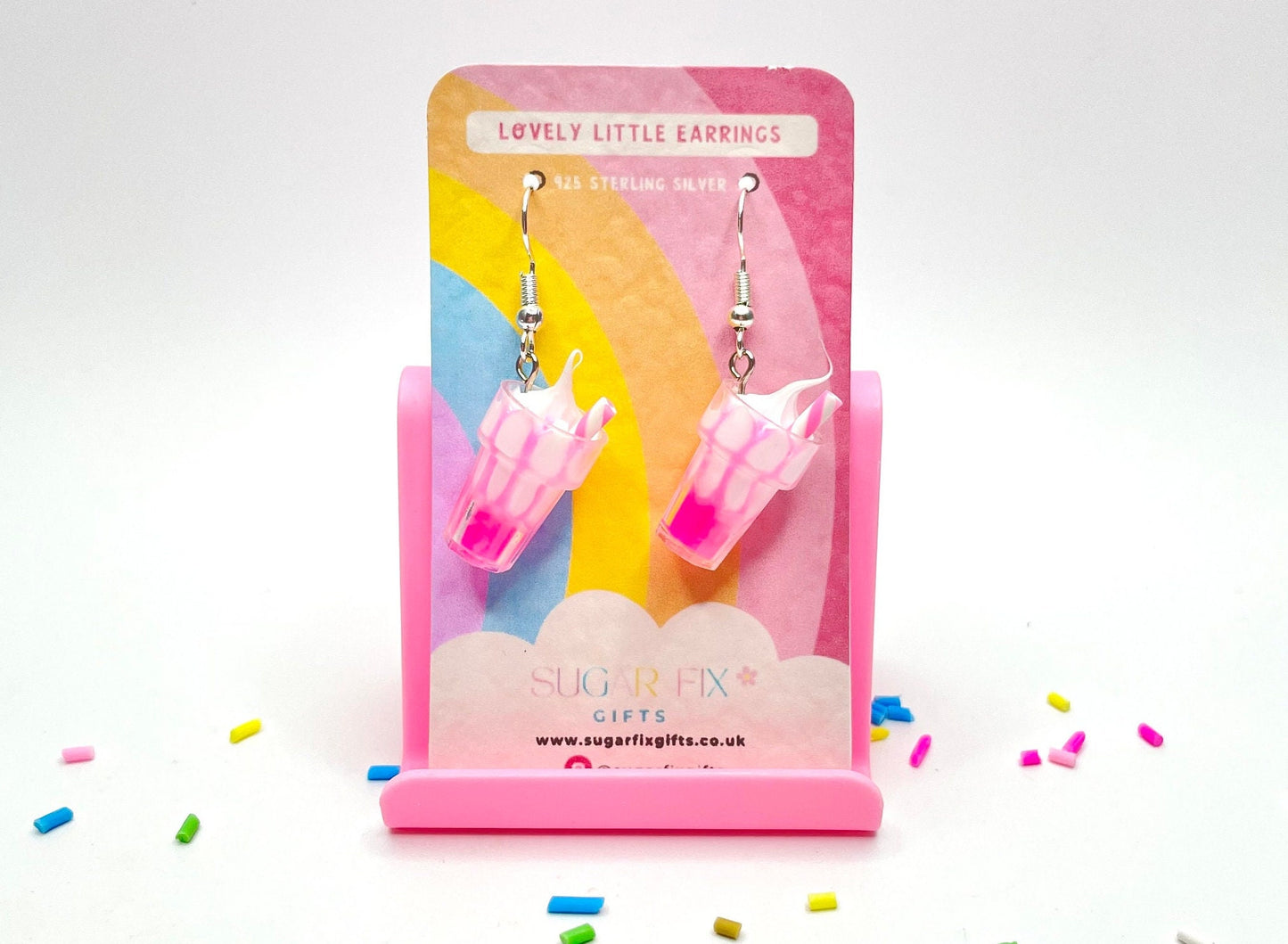 Sterling Silver Ice Cream Sundae Earrings