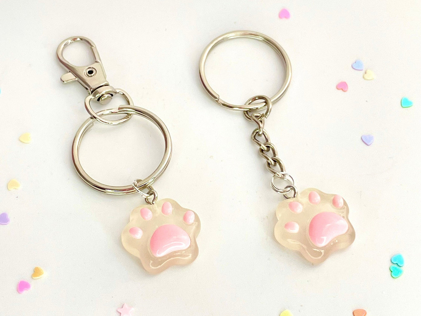 Pink Pet Paw Keyring