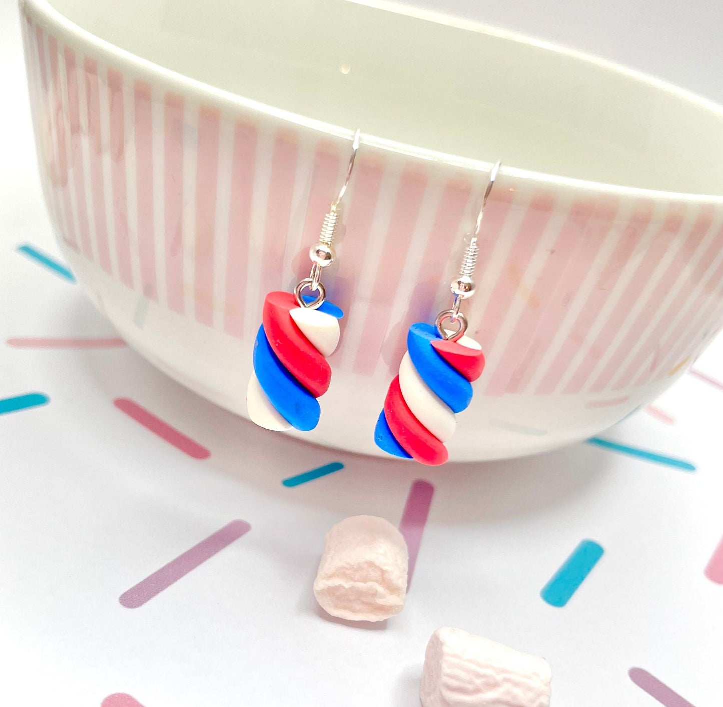Sterling Silver Flump Marshmallow Dangle Earrings