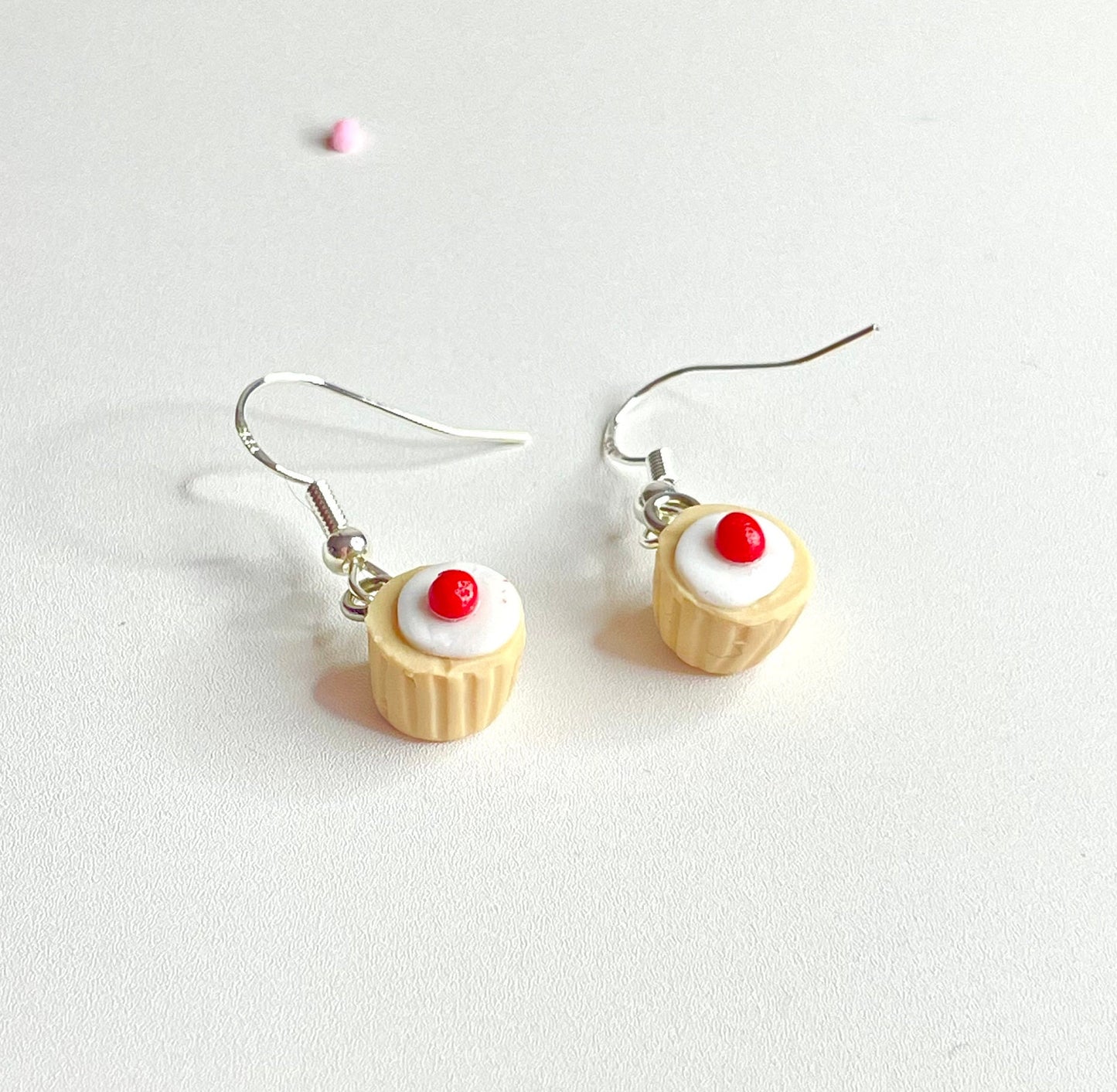 Sterling Silver Cherry Bakewell Tart Earrings