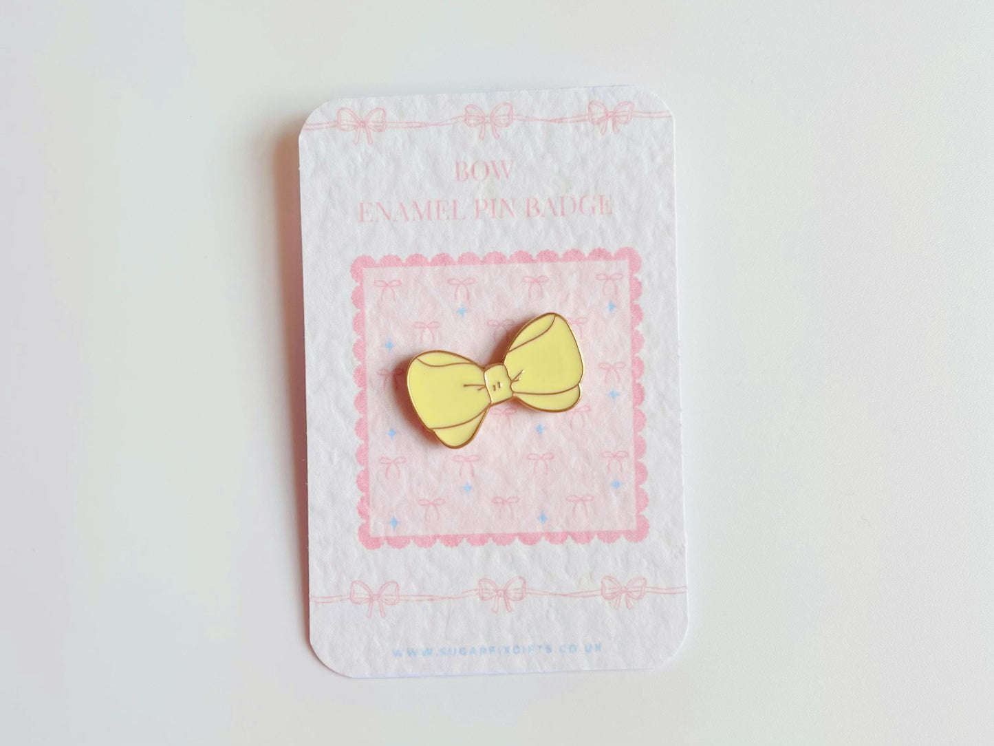 Cream Bow Enamel Pin Brooch