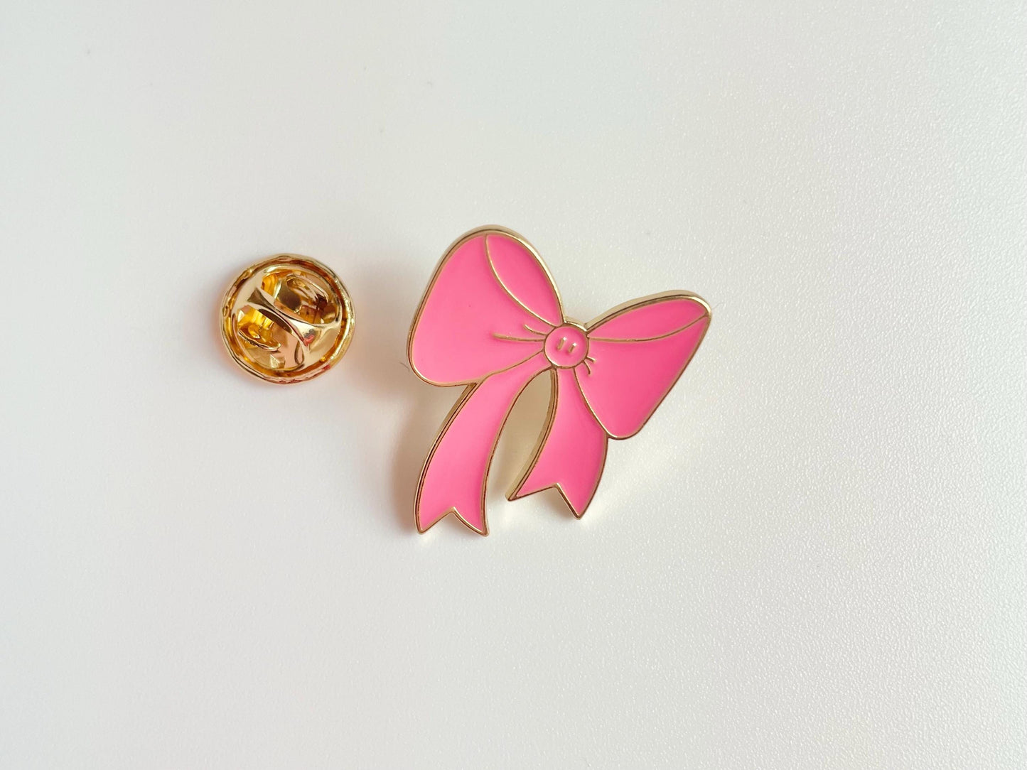 Pink Bow Enamel Pin Brooch