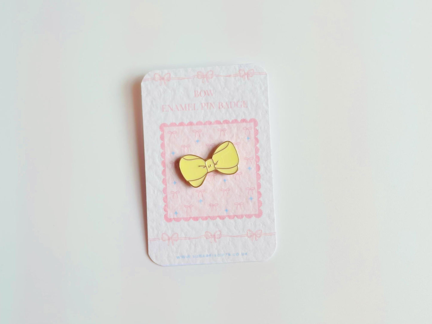Cream Bow Enamel Pin Brooch