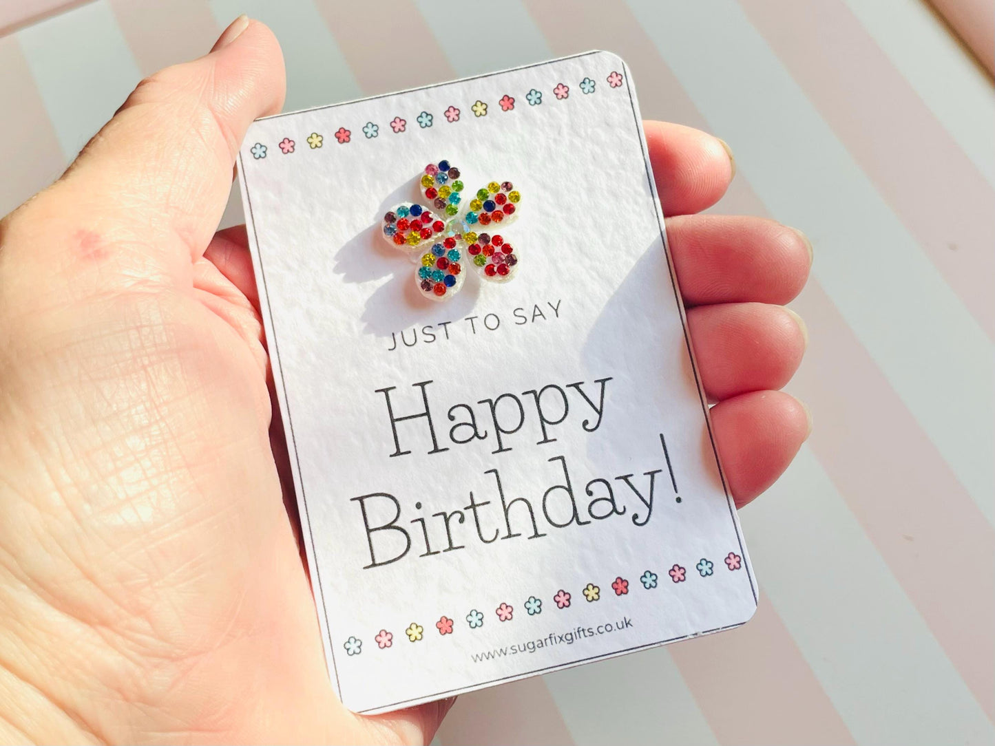 Rhinestone Birthday Pocket Hug