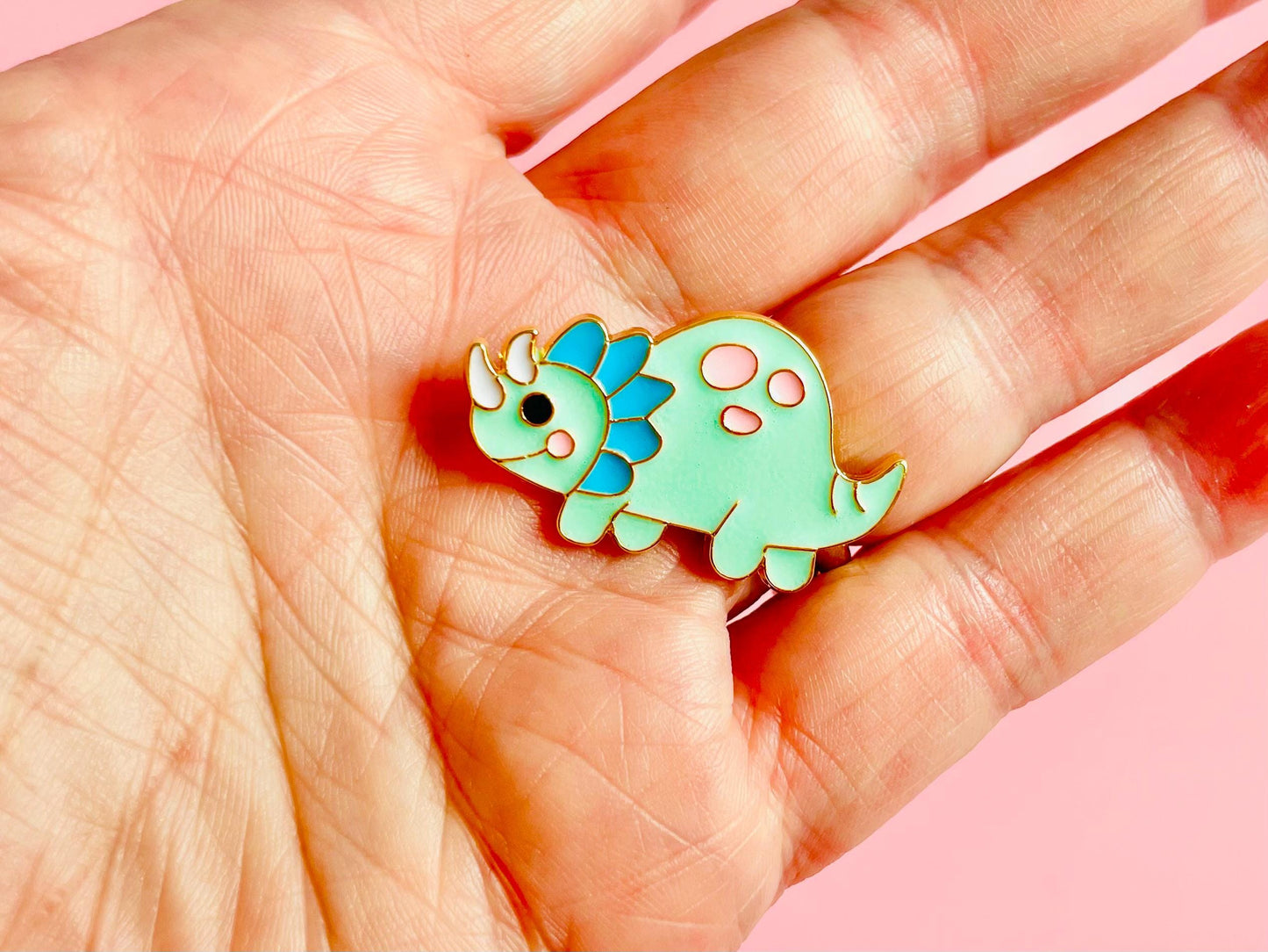 Cute Stegosaurus Dinosaur Pin Badge