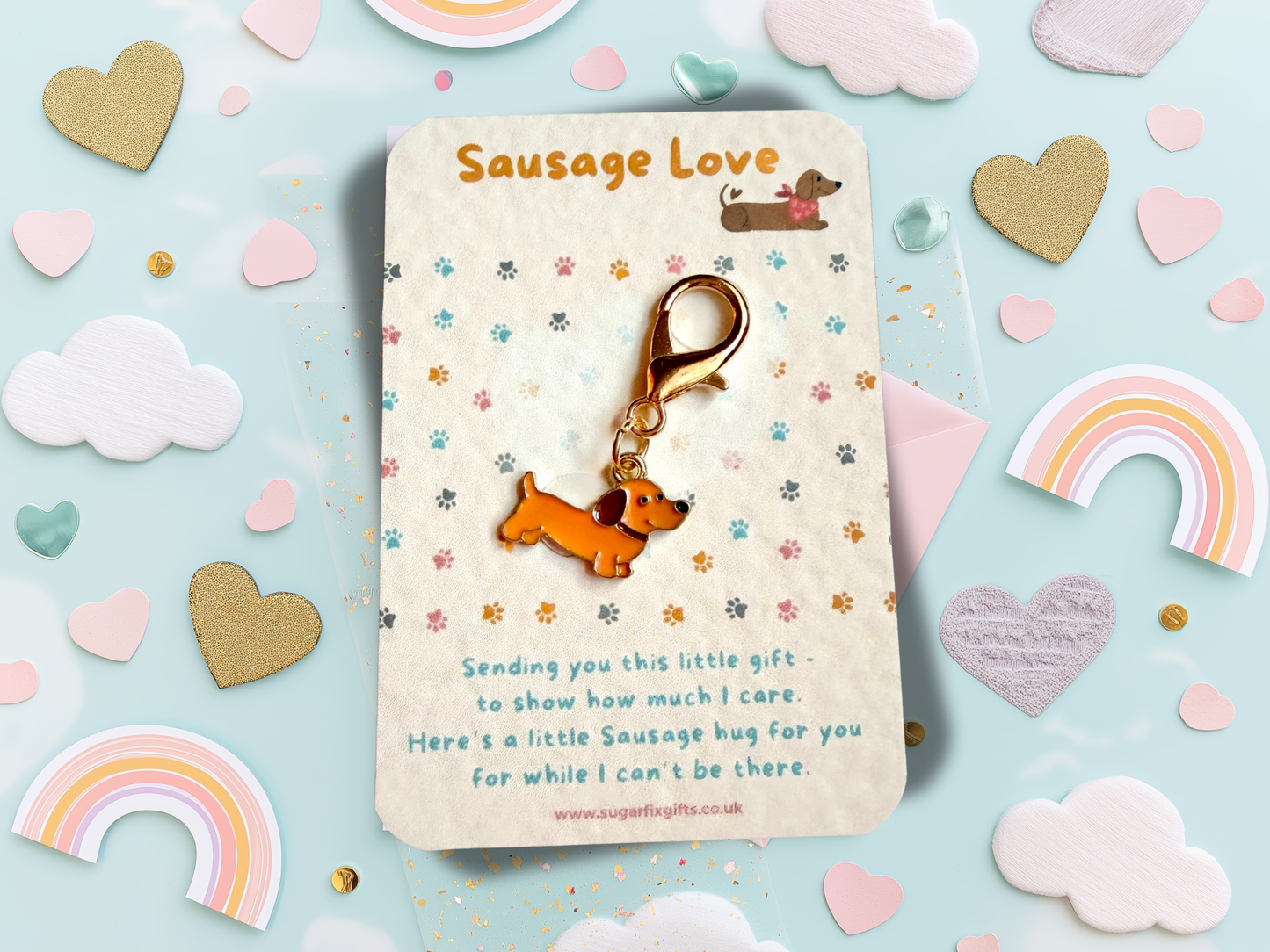 Dachshund Keyring, Sausage Dog Pocket Hug