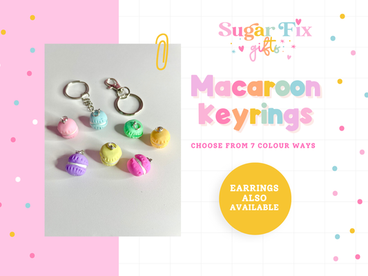 Sweet Macaron Keyring 7 colour choices!