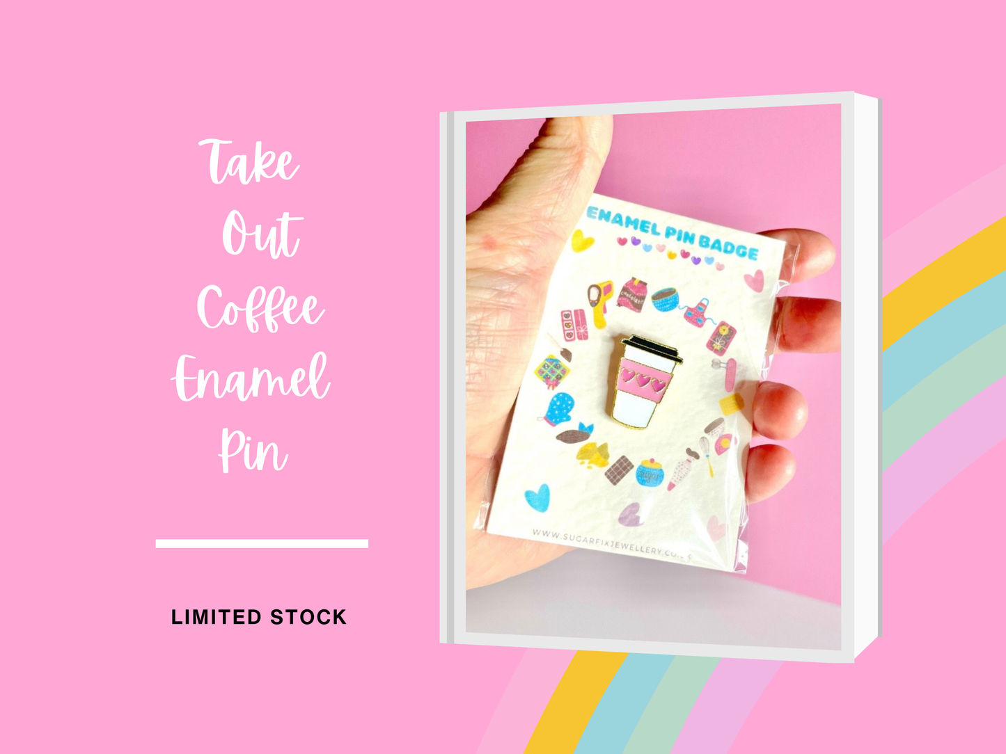 Take Out Coffee Cup Enamel Pin Brooch