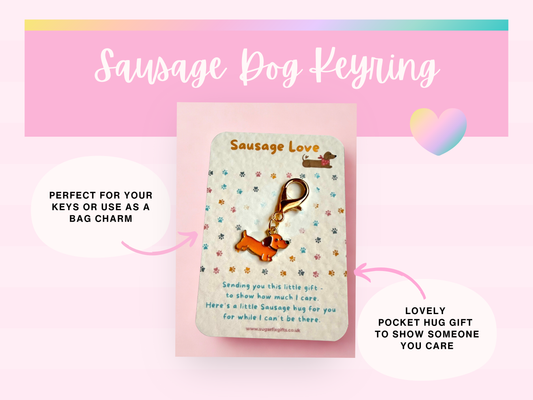 Dachshund Keyring, Sausage Dog Pocket Hug