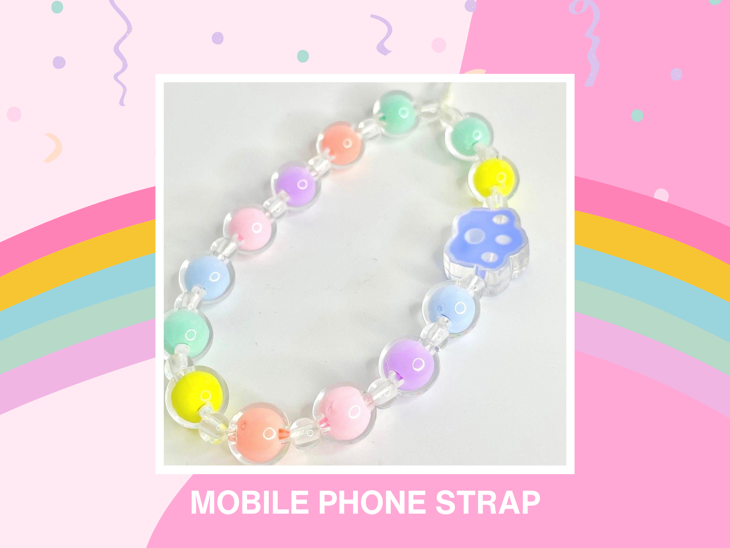 Pastel Paw Phone Charm Strap
