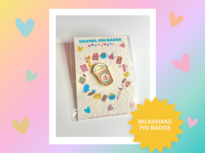 Milkshake Enamel Pin Brooch