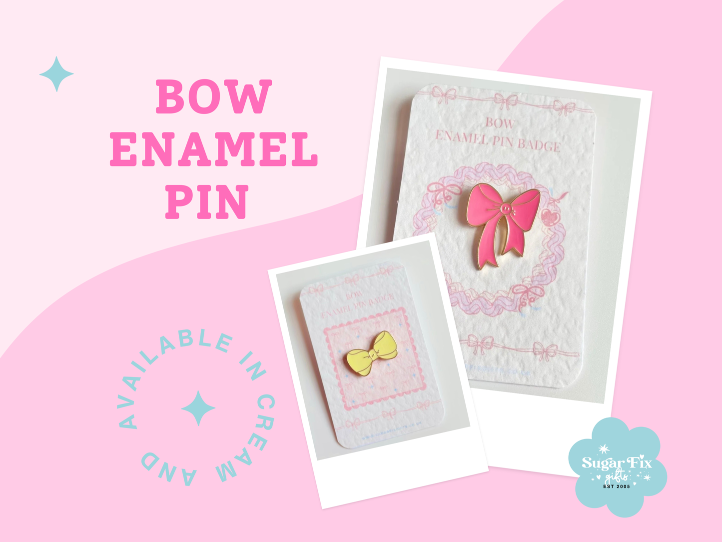 Pink Bow Enamel Pin Brooch