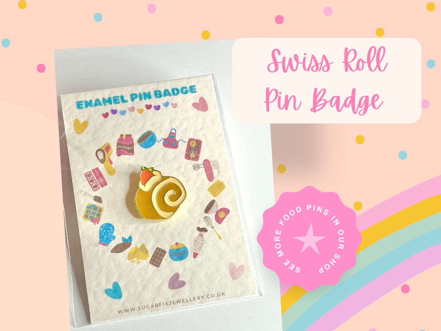 Swiss Roll Enamel Pin Brooch