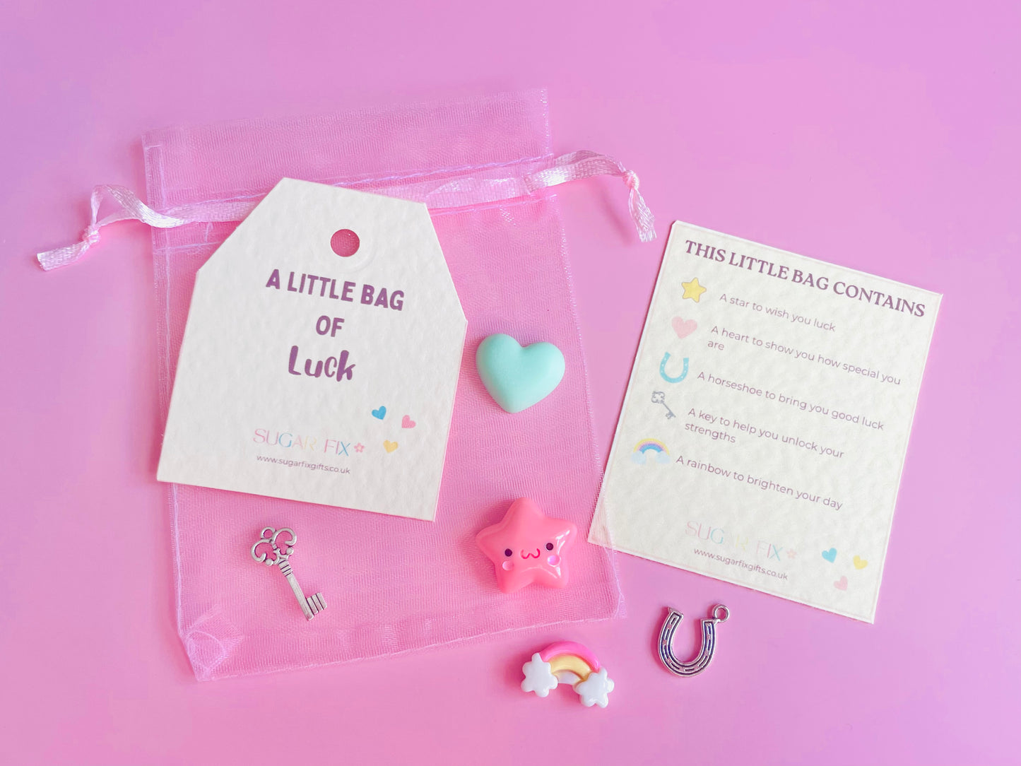 Happy Little Gift Bag of Luck, Pink or Ivory
