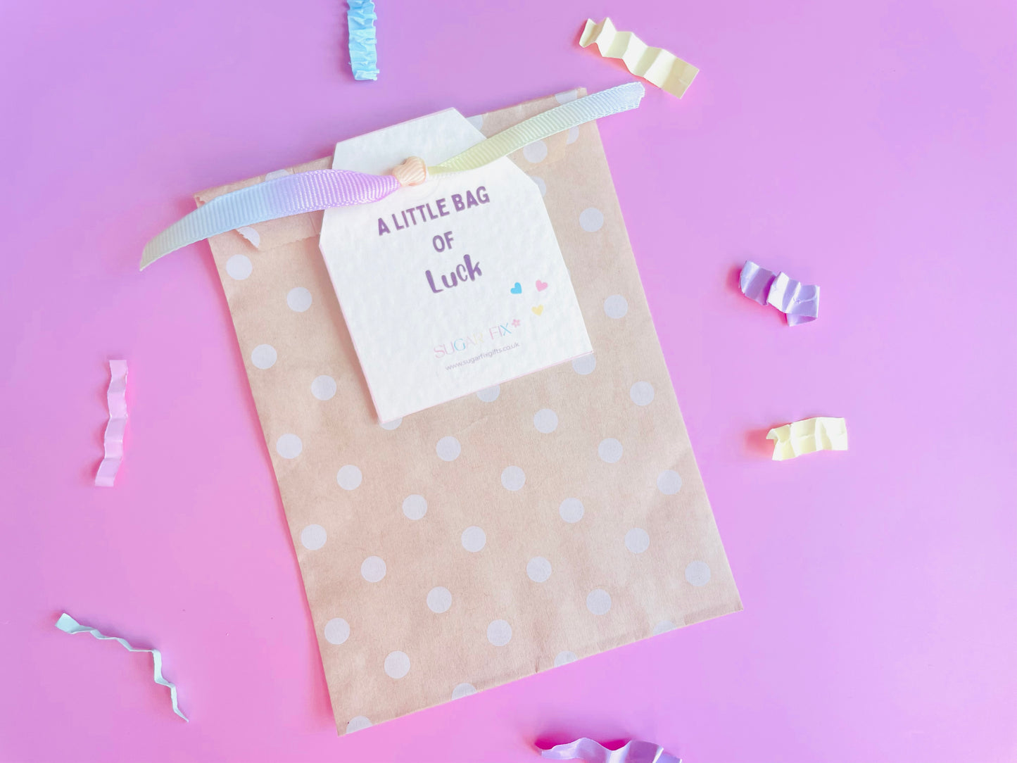 Happy Little Gift Bag of Luck, Pink or Ivory