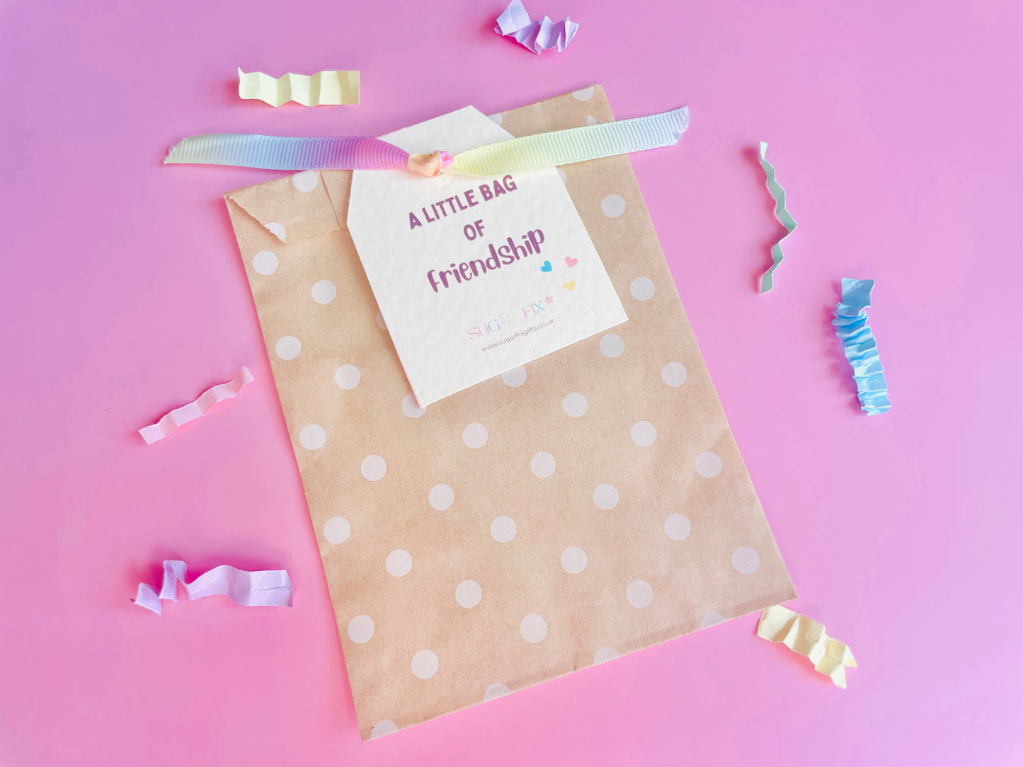Happy Little Gift Bag of Friendship, Pink or Ivory
