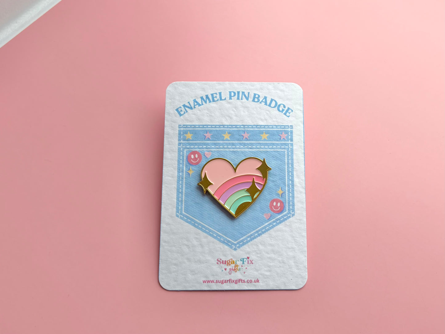 Pastel Love Heart Enamel Pin Badge