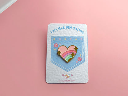 Pastel Love Heart Enamel Pin Badge