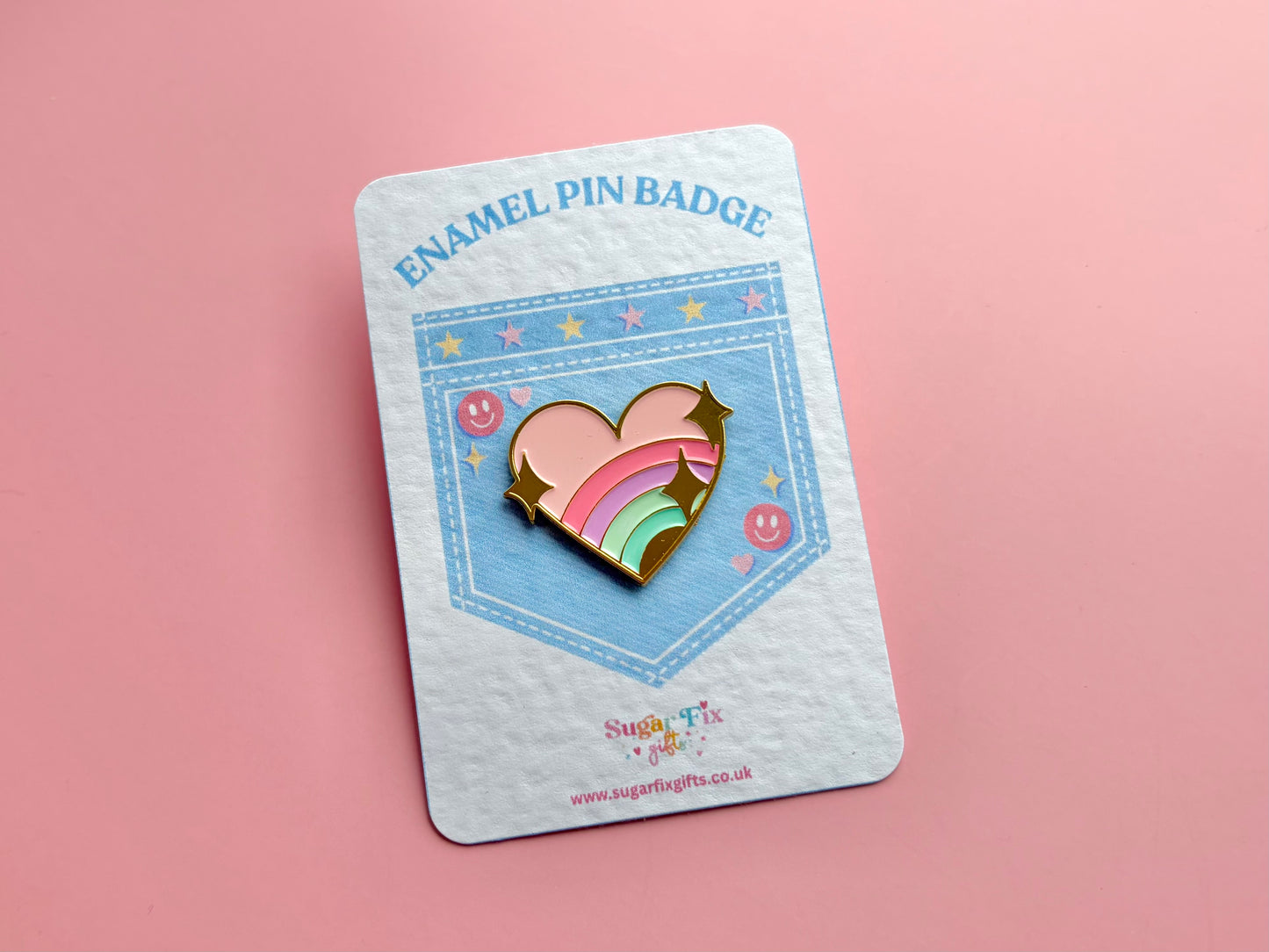 Pastel Love Heart Enamel Pin Badge