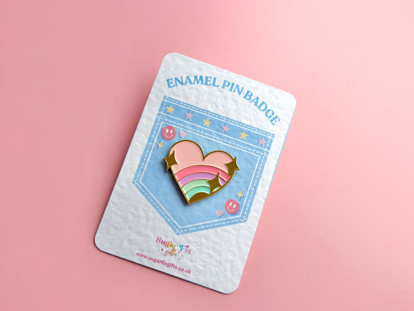 Pastel Love Heart Enamel Pin Badge