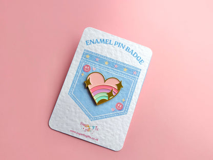 Pastel Love Heart Enamel Pin Badge