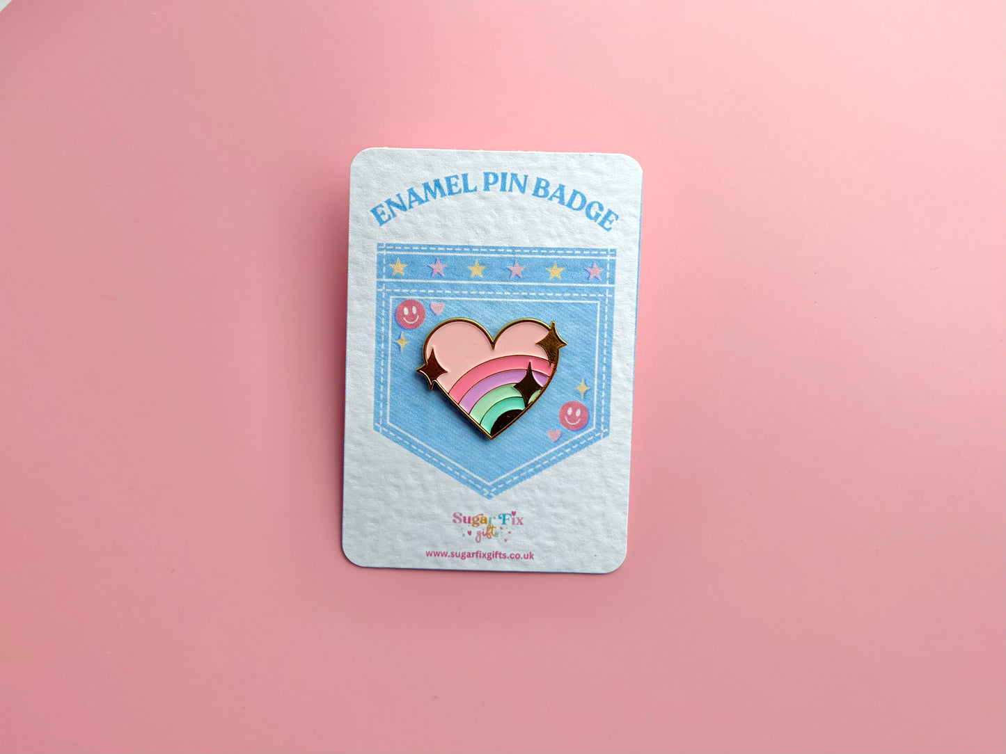 Pastel Love Heart Enamel Pin Badge