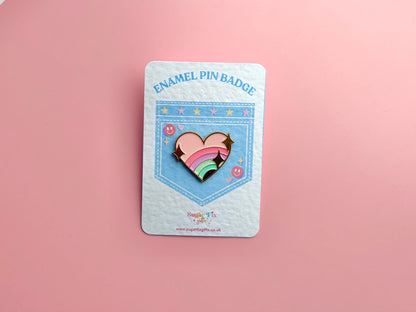 Pastel Love Heart Enamel Pin Badge