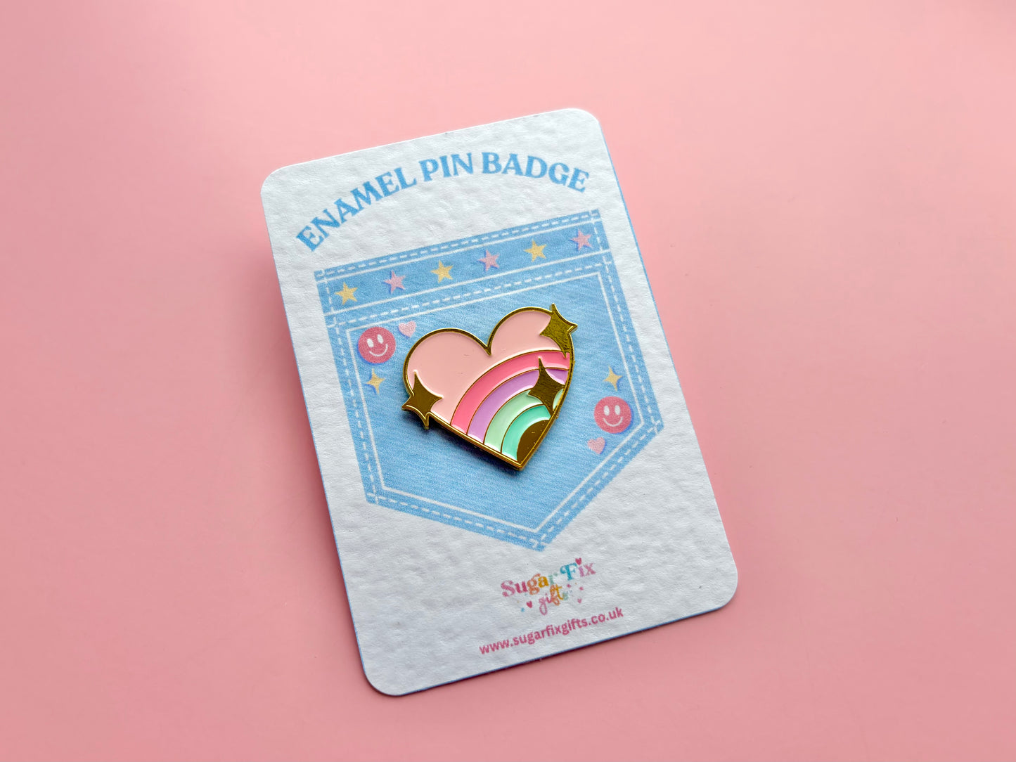 Pastel Love Heart Enamel Pin Badge
