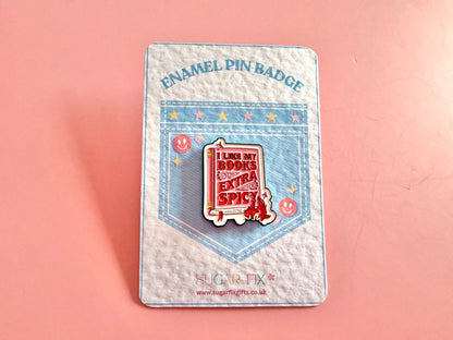 Spicy Book Lover Enamel Pin