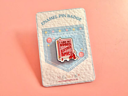 Spicy Book Lover Enamel Pin