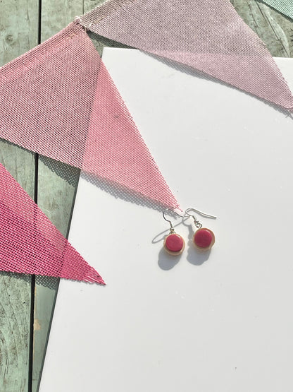 Sterling Silver Raspberry Jam Tart Earrings