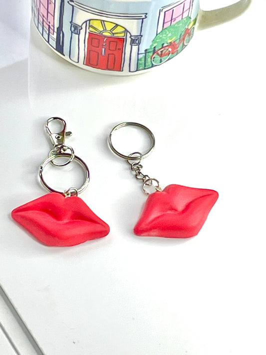 Handmade Red Lips Keyring