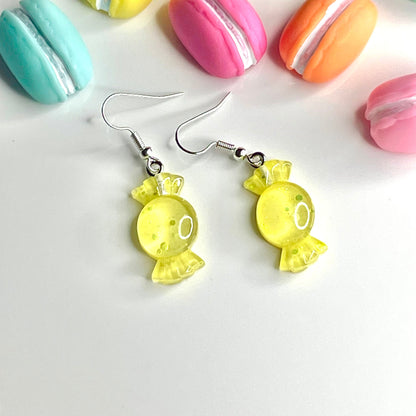 Yellow Sweet Candy Wrapper Earrings