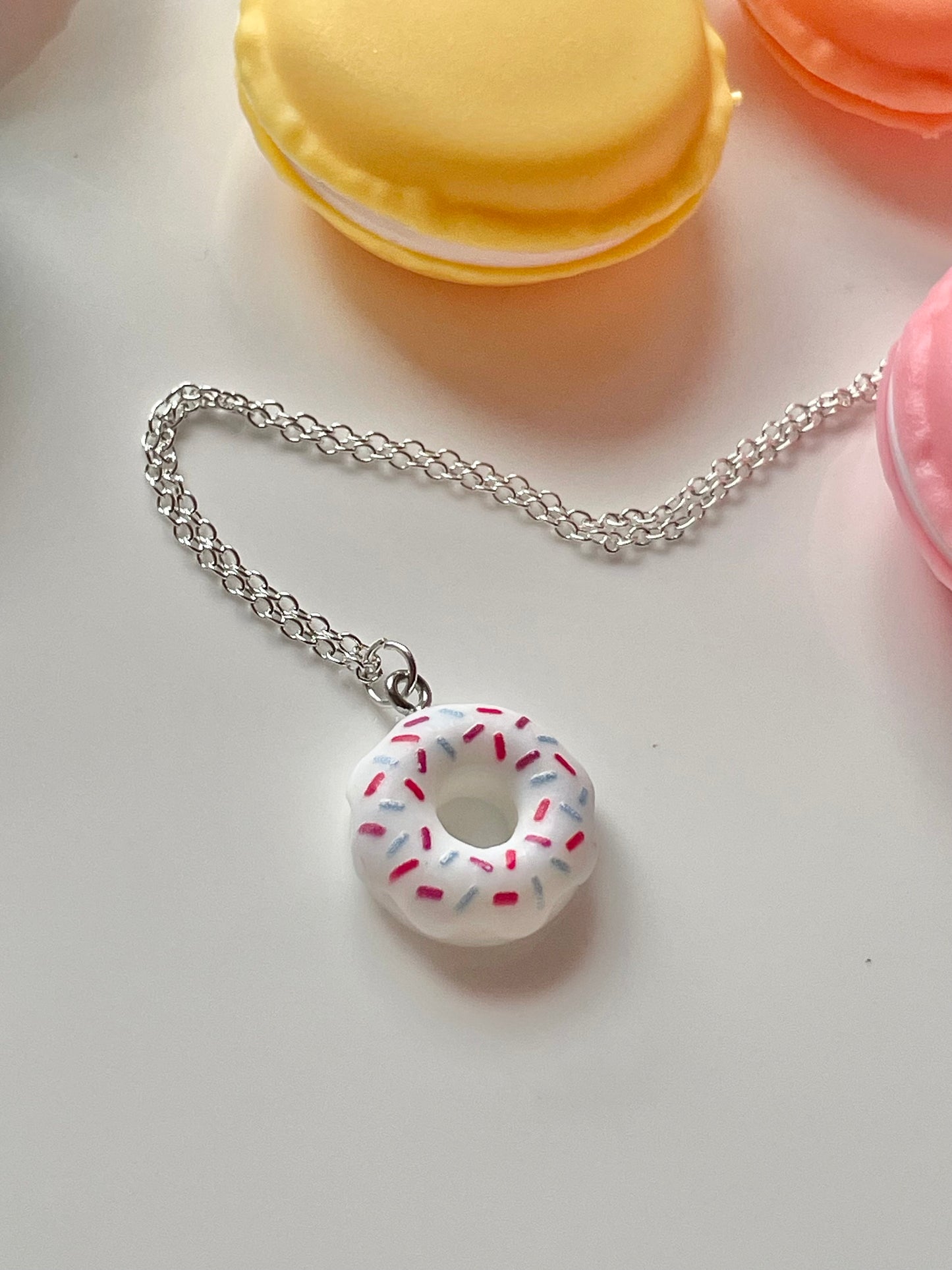 Sugar Sprinkles White Donut Necklace