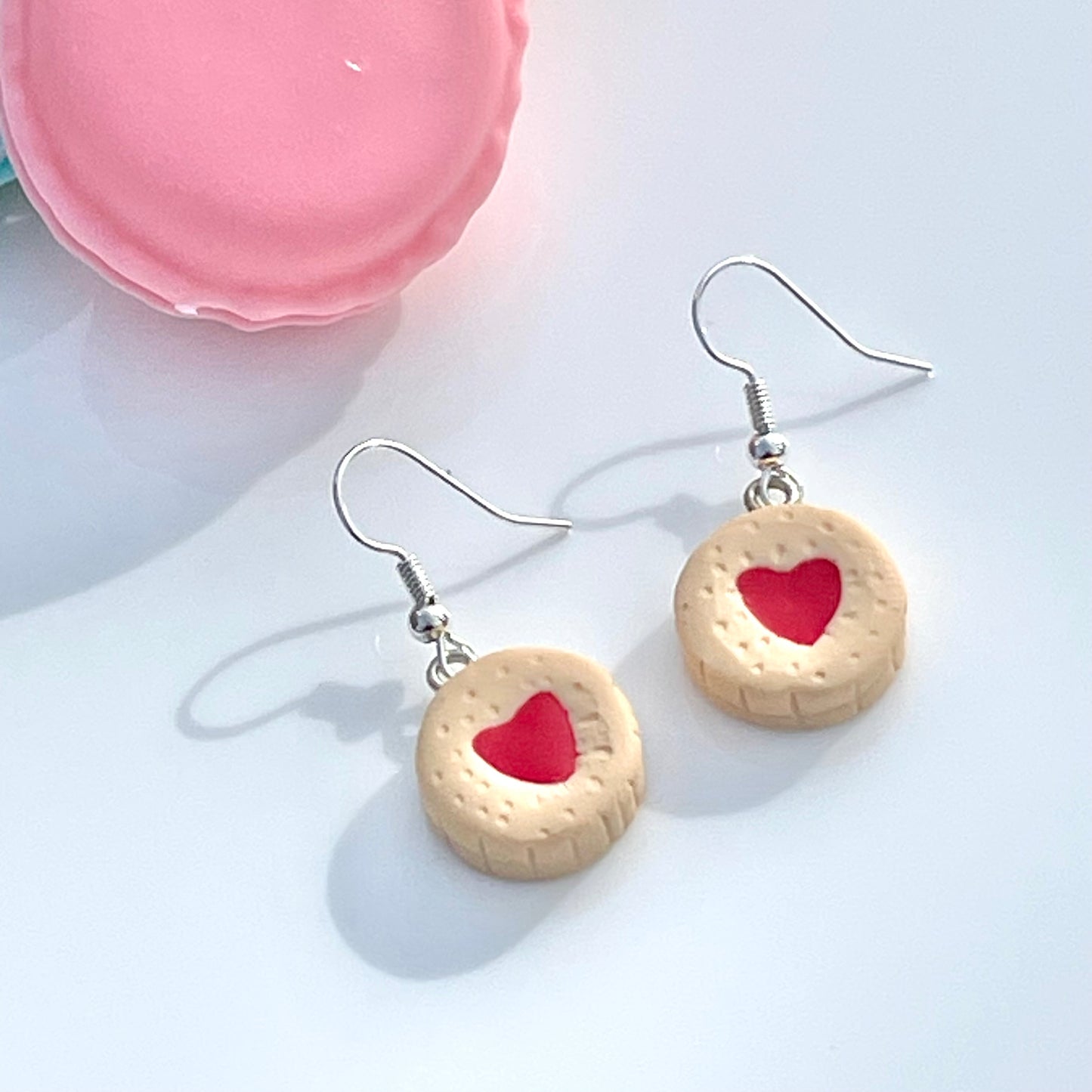 Sterling Silver Jammy Dodger Biscuit Earrings