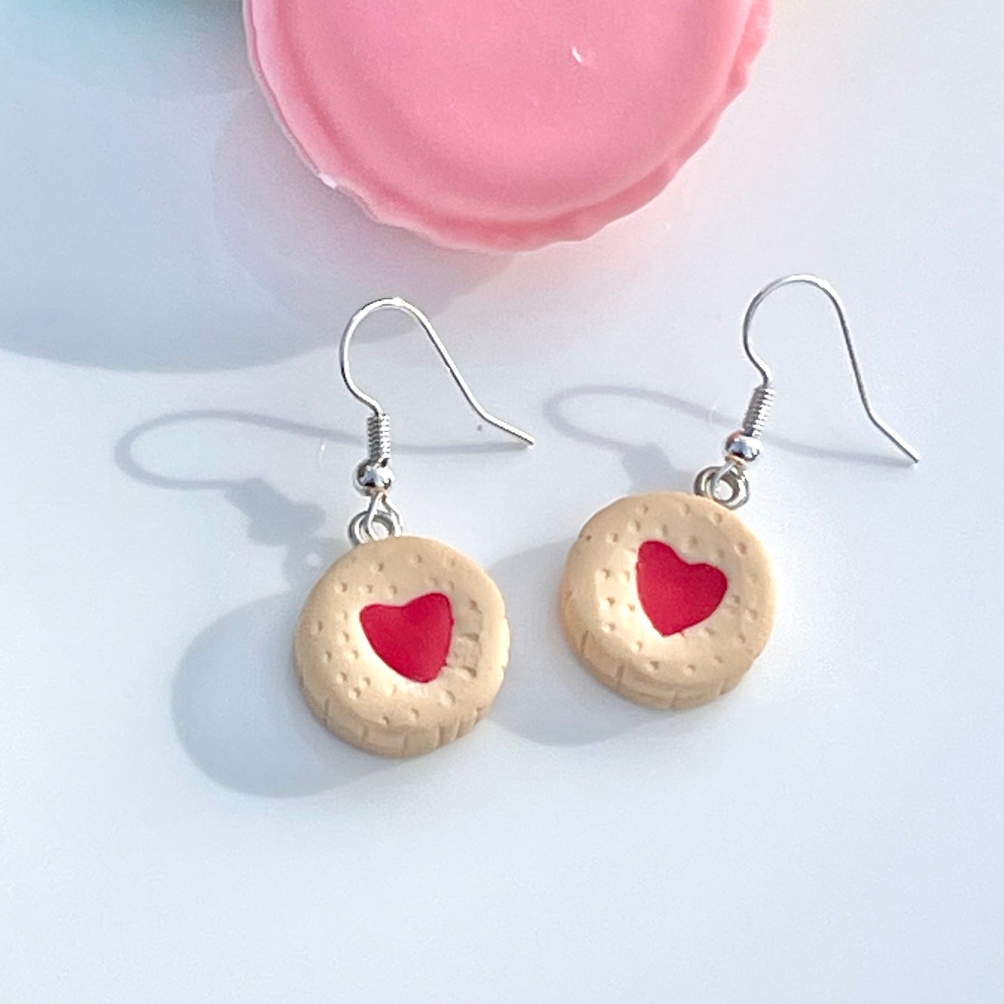 Sterling Silver Jammy Dodger Biscuit Earrings