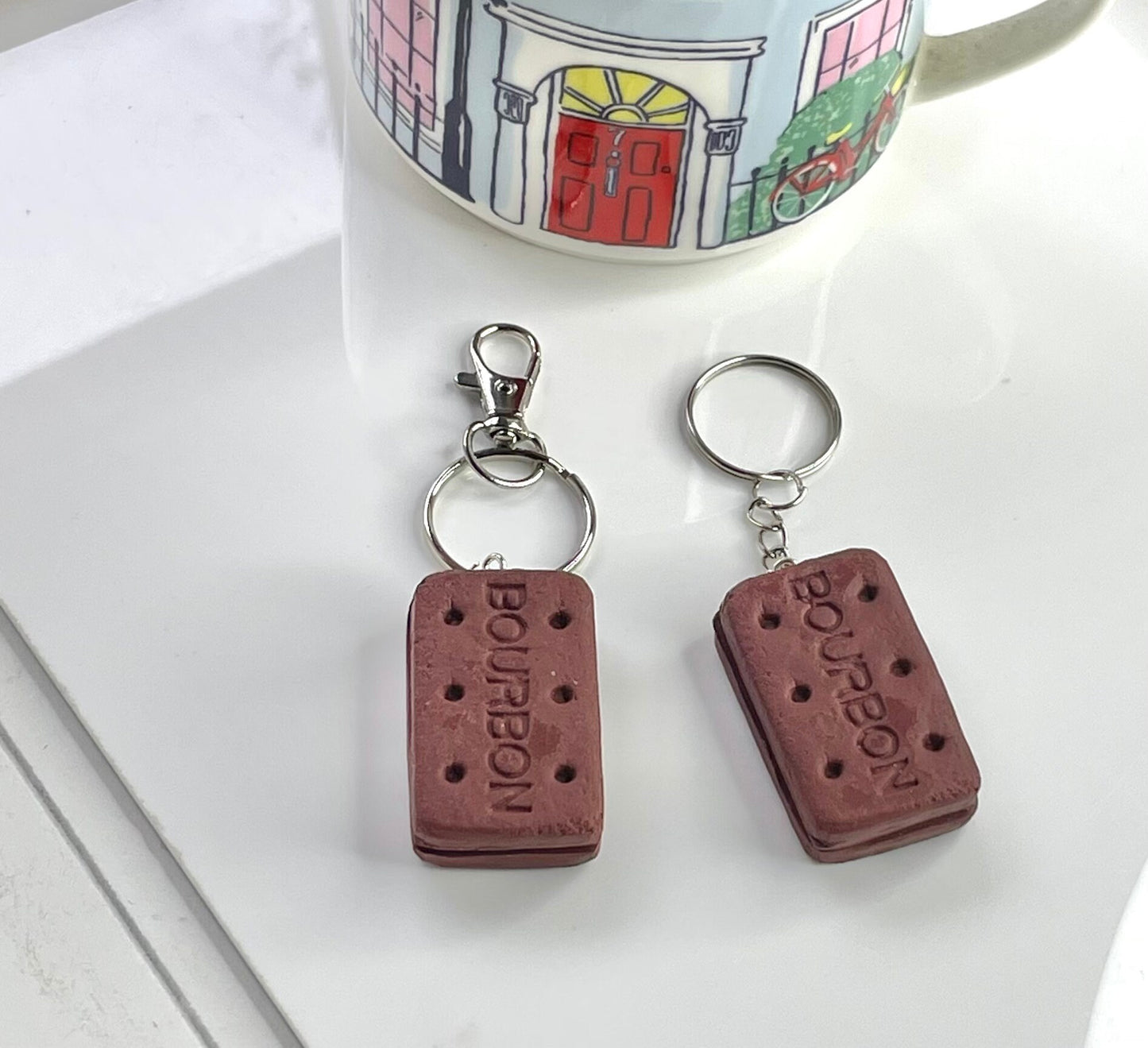 Quirky Bourbon Chocolate Biscuit Keyring