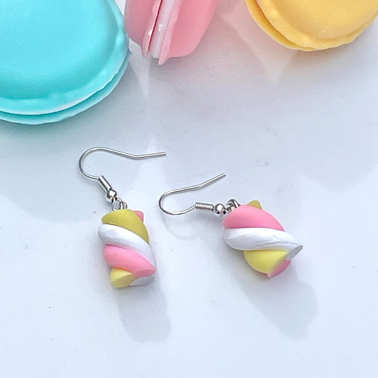 Marshmallow Flump Pastel Multi Coloured Dropper Earrings