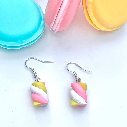 Marshmallow Flump Pastel Multi Coloured Dropper Earrings