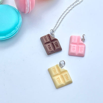 Milk Chocolate Bitten Chocolate Block  Necklace