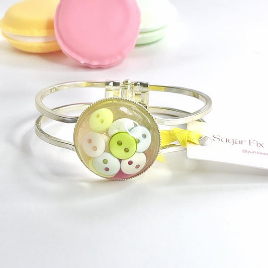 Artisan Button Bangle - Handcrafted Resin Jewelry Jewellery
