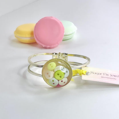 Artisan Button Bangle - Handcrafted Resin Jewelry Jewellery