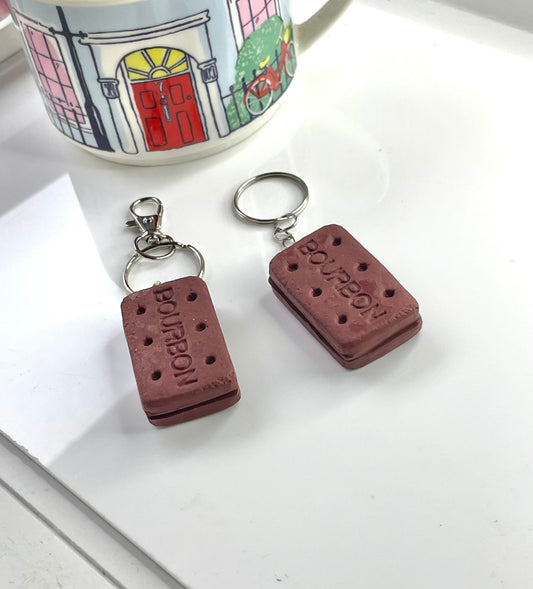 Quirky Bourbon Chocolate Biscuit Keyring