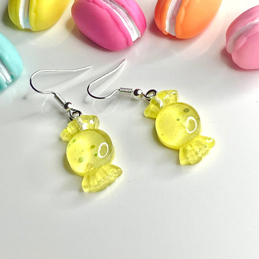 Yellow Sweet Candy Wrapper Earrings