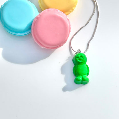 Handmade Green Jelly Baby Necklace