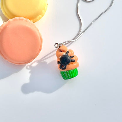 LAST ONE! Halloween Spider Cupcake Pendant