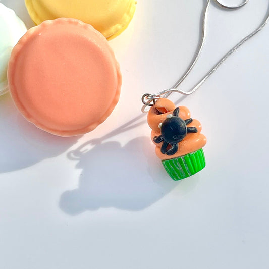LAST ONE! Halloween Spider Cupcake Pendant