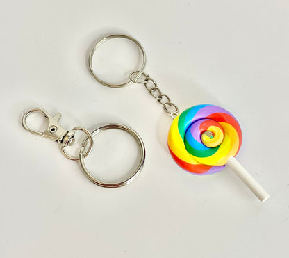 Rainbow Multi Coloured Lolly Popsicle Keyring