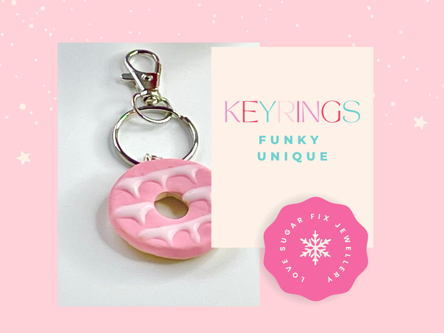 Party Ring Biscuit Keyring